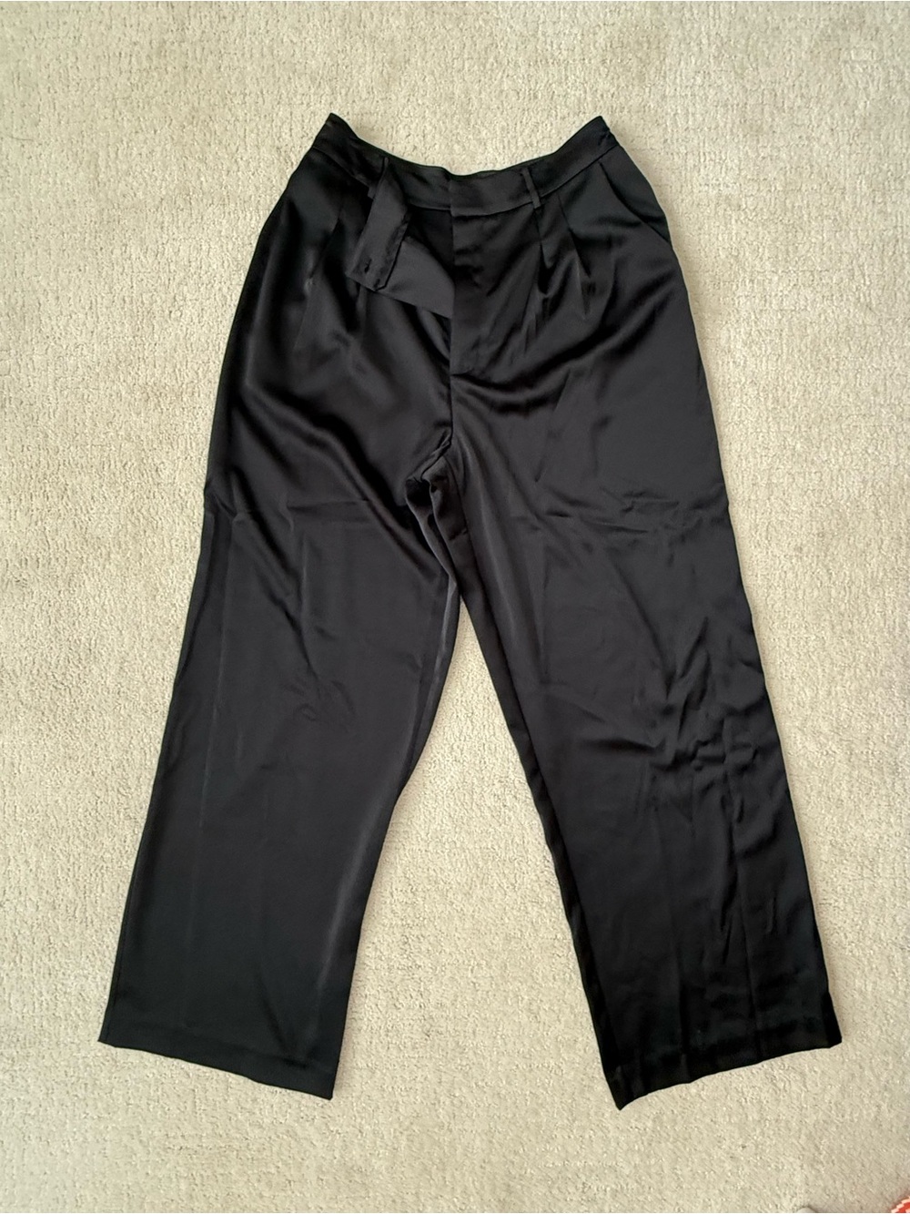 Satin-look dress pants
